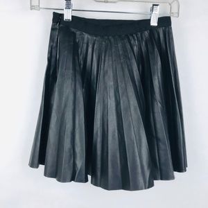 Topshop Petite Faux Leather Pleated Skirt